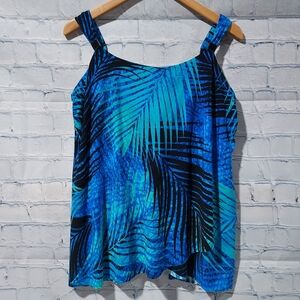 Miraclesuit Shadowcat Dazzle Tankini Womens 14DD Swimwear Top